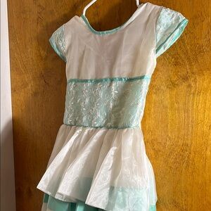 Elegant Aqua and White Kids dress